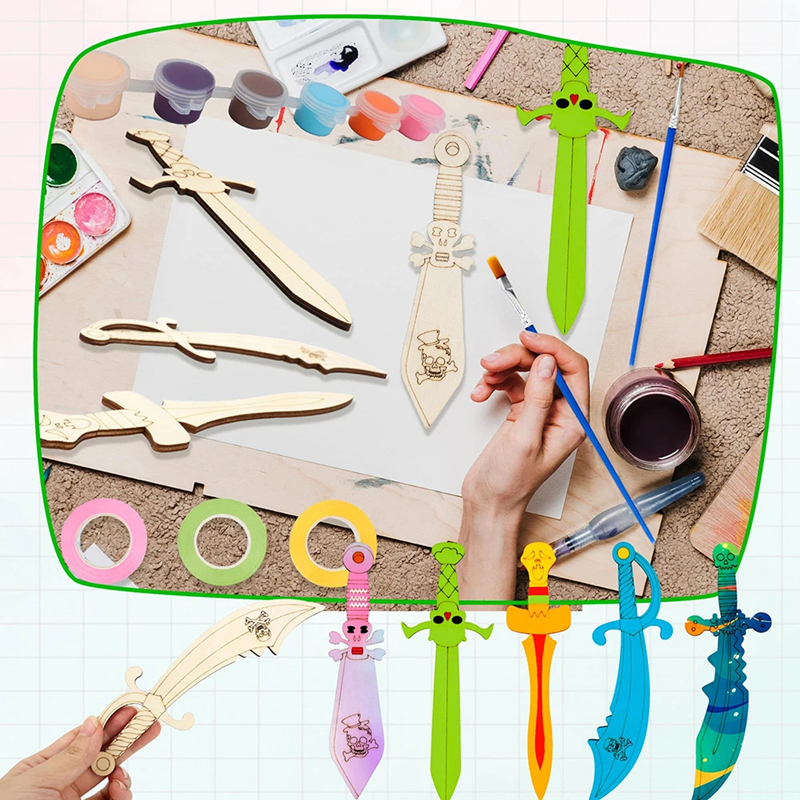 Cosplay Prop Painting - Wooden DIY Drawing Pirate Wooden Sword