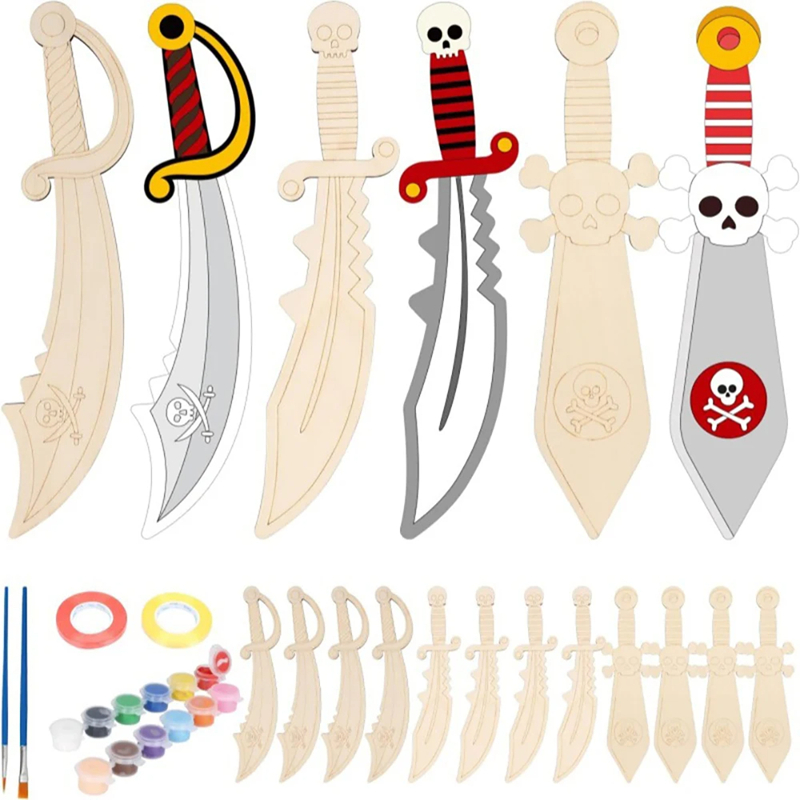 Wooden DIY Drawing Pirate Wood – обзор и цена Cosplay Prop Painting