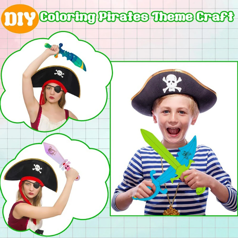 16pcs Kids Wooden Pirate Theme – обзор и цена Cosplay Prop Painting